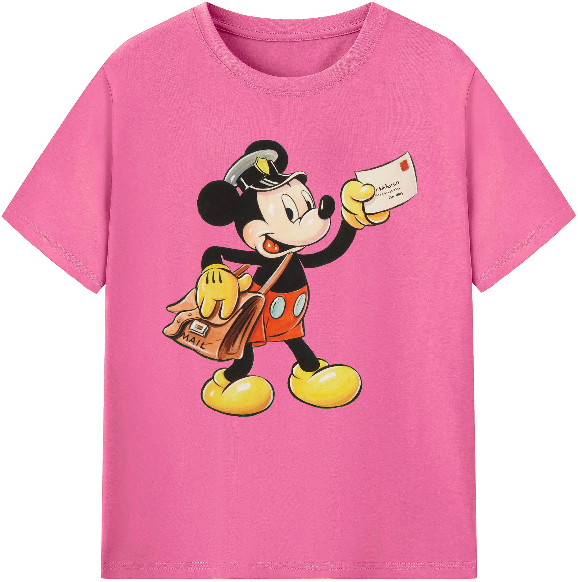 （画像用） ミッキーマウス Mickey Mouse レディースカジュアルプリントTシャツ（綿100％）